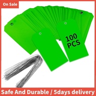 100 Pieces 4 3/4Inch X 2 3/8Inch Plastic Shipping Tags with Wires Blank Labeling Tags Waterproof Han