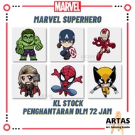 【Local Stock】𝐀𝐑𝐓𝐀𝐒 20x20cm Framed Paint By Numbers Kids DIY Simple Canvas Oil Painting Marvel Superhero Cartoon 儿童数字油画