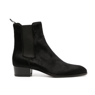 Chelsea Boots Men's Genuine Leather British Pointed Toe chelsea boot Men's Short Boots Horsehair Boo