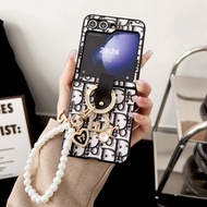 For Samsung Galaxy Z Flip 3 4 5 6 5G Stylish Deluxe PU Leather Foldable Phone Back Case Samsung Gala