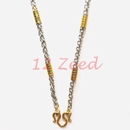 Necklace With 2 Kings Braided Pattern 3 Mm Alternating Laser Gold Work 1 Genuine stainless steel Jew