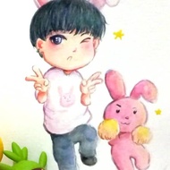 Art Commission / Jasa Gambar Chibi Watercolor A6 Anime Kpop OC Custom