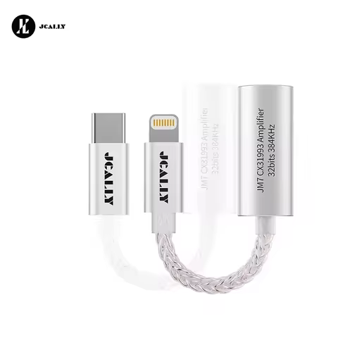 JCALLY JM7 JM7L USB TypeC light ning To 3.5mm Digital Audio Cable DAC CX31993 Adapter Decode Amp 32b