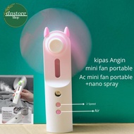 Ac mini fan portable kipas nano spray