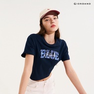 Giordano Womens Crop Print Tee 05395205001 เสื้อยืดผู้หญิง เสื้อจิออดาโน