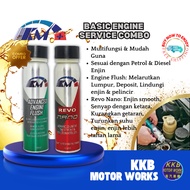 Basic Engine Service Set / 2 in 1 KM+ Revo Nano Advanced Engine Treatment &amp; Friction Reducer ➕ KM+ Advanced Engine Flush