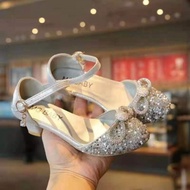 PRINCESS HALF SHOES HEEL (SILVER)girl toddler shoes beautiful