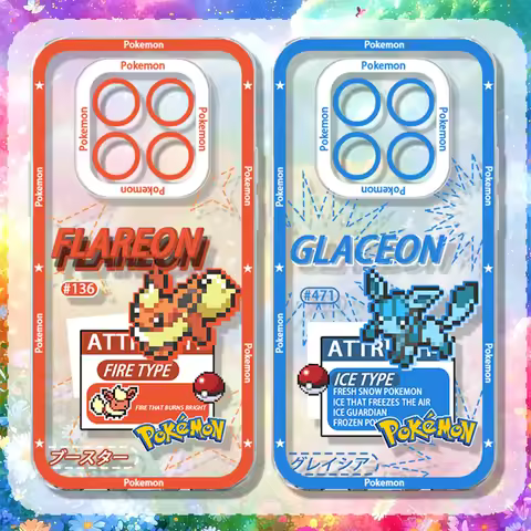 P-Pokemon Eevee Pokedex Case for Xiaomi Redmi 15 15C 14C 14R 13 13C 13X 12 12C 10 10A 10C A5 A4 A3 P