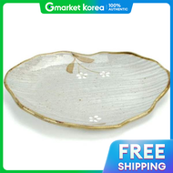 Gold Smile Ceramic Plating Plate 17.7cm Tableware Brunch Plate Fish Plate