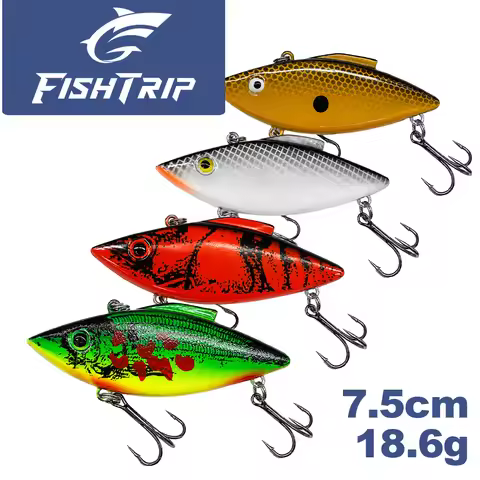 FishTrip Lipless Crankbait Rattle Trap Fishing Lure 2.95in 2/3Oz Rattle trap fishing lure for bass f