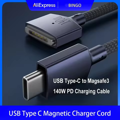 200CM PD 140W USB-C to 3rd Gen Magnetic Charging Cable Nylon Braided Fast Charging Cord Fit Laptop S