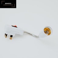 Adjustable Flexible Extended E27 Holder to 3Pin Plug Lamp Holder Converter with Switch ON/OFF