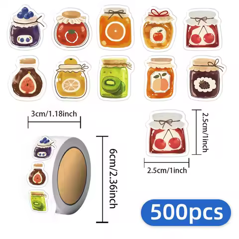 500PCS Jam Jar Cartoon Reward Creative Sticker DIY Phone Case Water Cup Envelope Note Reward Gift Se