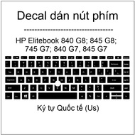 International character key button stickers (Us) for HP Elitebook 840 G8; 845 G8; 745 G7; 840 G7, 84