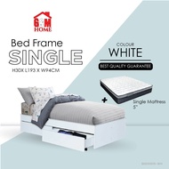 Wooden Single Bed Frame Tilam Mattress Katil Double Kayu Queen Size Katil Double Katil Single Perabot Furniture Modern