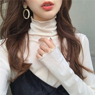 Korean design sense high neck top women fashion age reduction lace base shirt long sleeve T-shirt women NZ-TX-572