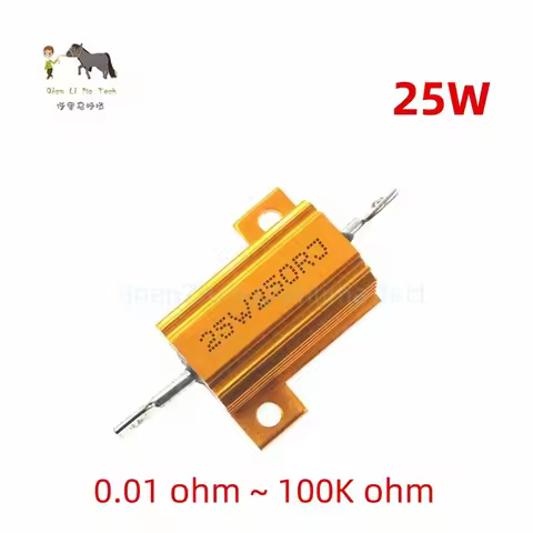 25W RX24 Aluminum Power Metal Shell Case Wirewound Resistor 0.01R~ 30KR 1R 2R 3R 4R 5R 6R 8R 10R 20R