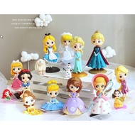 Solid Birthday Cake Topper Decoration Frozen Princess Elsa/Cinderella/ Alice/tangled Solid 蛋糕装饰摆件公主 
