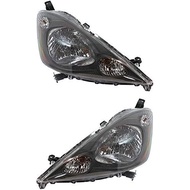 Garage-Pro Headlights Assembly Driver Passenger Side for Honda Fit 2009-2014 Halogen with Bulbs Base