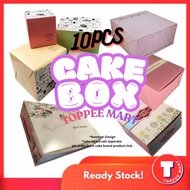 [ 10 PCS BESAR  >9INCH ] Kotak Kek Box PRINTED Cake Box Colour Box Kotak Kek Kotak Kek Tinggi Kotak 