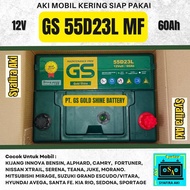 Cheapest car battery GS MF battery type 55D23L 12v-60Ah Dry battery
