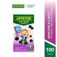 APPETON A-Z Kid's Vitamin C - Tablet Vitamin C 30mg untuk Kanak-Kanak 2-6 Tahun (Perisa Blackcurrant