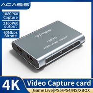 ACASIS HDMI to USB3.0 Video Capture Card HD Recording 1080P 60fps Game StreamGame Commentate via MicSupport 4K 60P Input/Outputfor PS4PS5Xbox One and Nintendo Switch