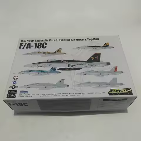 Kinetic K48185 1/48 F/A-18C US Navy, Swiss AirForce, Finnish AirForce Assemble Plastic Model Kit