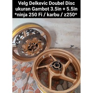 velg delkevic tapak lebar double disc ninja 250 fi karbu z250 all new ninja 250