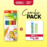 Deli Colour Pencil Pensel Warna Art Drawing Student Stationery Triangular Barrel 12 / 24 / 36 Colour