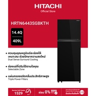 Hitachi ฮิตาชิ ตู้เย็น 2 ประตู 14.4 คิว 409 ลิตร Grand Carbon Line รุ่น HRTN6443SGBKTH สีกลาสแบล็ก
