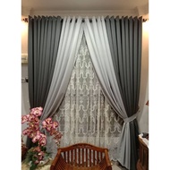 💘LANGSIR CUSTOMADE 💘 Langsir Blackout Siap Jahit Curtain Ring Eyelet Tingkap Sliding Pintu