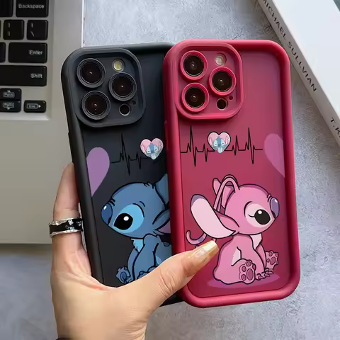 Love Couple Angel Stitch Phone Case for Vivo Y50 Y36 35 Y28 Y21 Y20 Y17 Y15s V40 V30e V29 V25 V23 V2