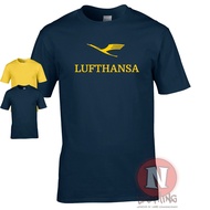 Summer fashion Lufthansa T-shirt Classic airline logo Airport air travel in the 1950s and 1960s top 