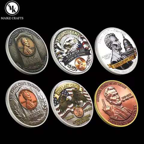 The Last Cent Lincoln Commemorative Challenge Coin Double Sided American Penny Tribute Collectible S