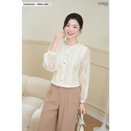 Áo sơ mi nữ YOUNGER BY CARDINA vải ren hoa cổ tròn 5YASD20