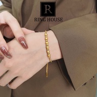 (Titan) B69 Lắc tay vòng tay nữ titan không đen chuỗi bi phối nhám trơnLZD