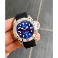 Seiko Mods Seiko modify Seiko modified Seikolex Yacht Master Grey dial blue face rubber band
