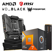 【重磅價】AMD【8核】Ryzen7 7800X3D+微星 MAG B650 TOMAHAWK WIFI+Acer Predator Pallas II DDR5-6000 16G*2(黑)+WD_BLACK SN850X 1TB