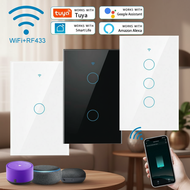 Smart Home WiFi Touch Switch 3 Gang, No Neutral Wire Required, 100-240V, Compatible with Alexa Hey G