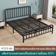 [ผลิตภัณฑ์ใหม่] เตียงเหล็ก รุ่นหัวกลม แบบอย่างหนา 4ฟุต/5ฟุต/6ฟุต ฟอร์นิเจอร์ห้องนอน เตียงเดี่ยว เตียงคู สีดำ/สีขาว
