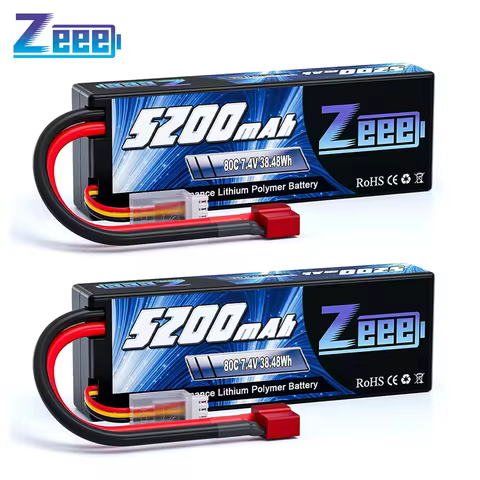 1/2pcs Zeee 2S 5200mAh Lipo Battery 80C With T/XT60/EC5/EC3 Plug RC Battery for RC Cars Truck Truggy
