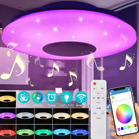 RGB LED Ceiling Light Dimmable Bluetooth-compatible Modern Ceiling Lamp 2800K-6500K Intelligent LED 