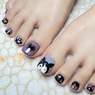 Kuromi Girl Purple Handmade Wear Nail Toes Manicure Patch Can Be Customized Kroomi Girl Purple Pure 