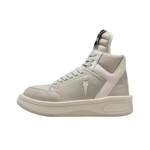 Rick Owens DRKSHDW X Converse X DRKSHDW TURBOWPN Skateboard Shoes Unisex Mid Top White A10960C