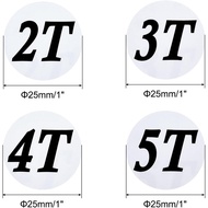 MECCANIXITY Clothing 2T/3T/4T/5T Size Sticker Label Coding Label 25mm/1inch Dia 4 Roll 2000 Round La