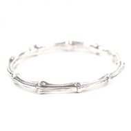 成色極佳 ▼ TIFFANY&Co. Tiffany 竹節 925 銀手鐲，重 46.1 克，男女皆宜
