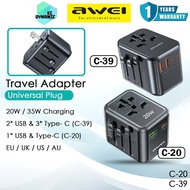 Awei C-39 Universal Travel Adapter 35W Fast Charging Awei C-20 20W Universal Plug Travel Charger Awe
