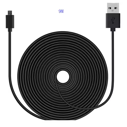 30ft/9m microusb Charge Cable for Wyze Cam v3/ Pan/ Pan v2,YI Dome Home Camera/ Nest Cam