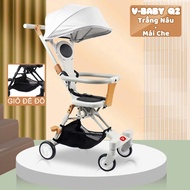 XE ĐẨY ĐẢO CHIỀU GẤP SIÊU GỌN V-BABY Q2 CÓ ĐAI AN TOÀN